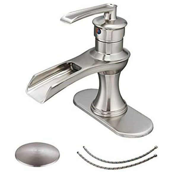 ZXY-NAN Faucet Basin Tap Waterfall Faucet Bathroom Kitchen faucet full copper three with pure water kitchen faucet sit-in mixed dishes of water basin plain packaging is not the water inlet pipe Faucet 